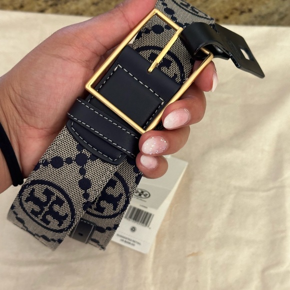 Tory burch T monogram 1.5 mavy blue Belt size small - Picture 4 of 7